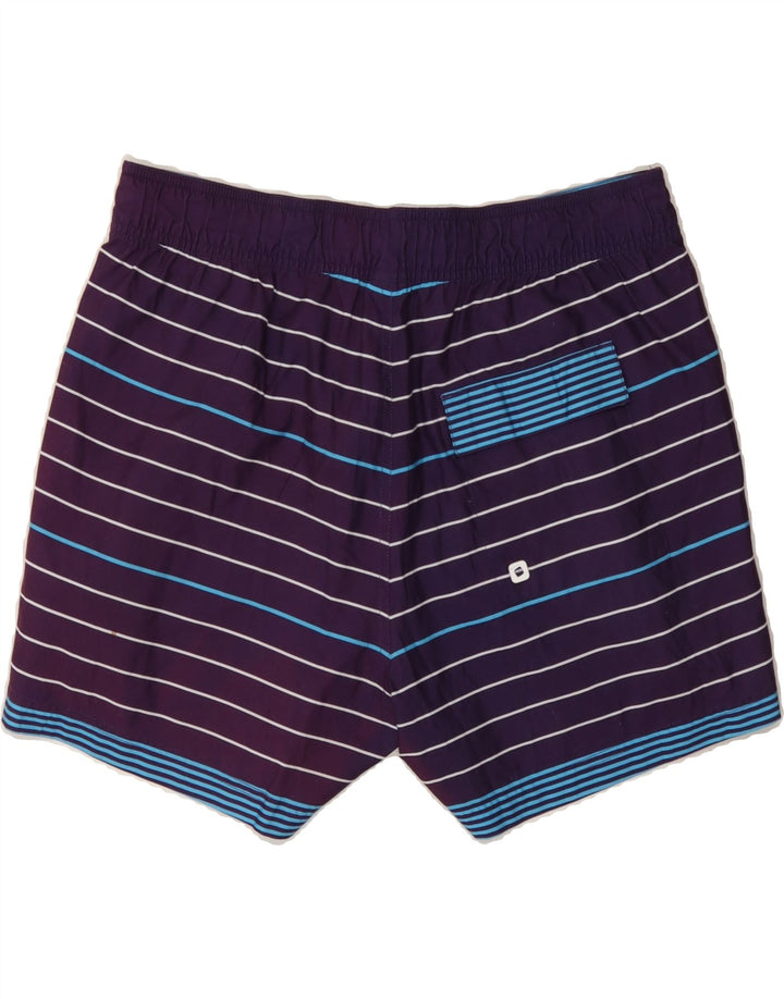 REEBOK Mens Swimming Shorts Medium Navy Blue Striped Vintage Reebok and Second-Hand Reebok from Messina Hembry 