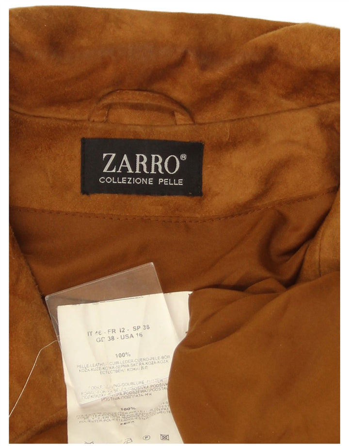 ZARRO Chaqueta de ante para mujer IT 46 Large Beige Leather
