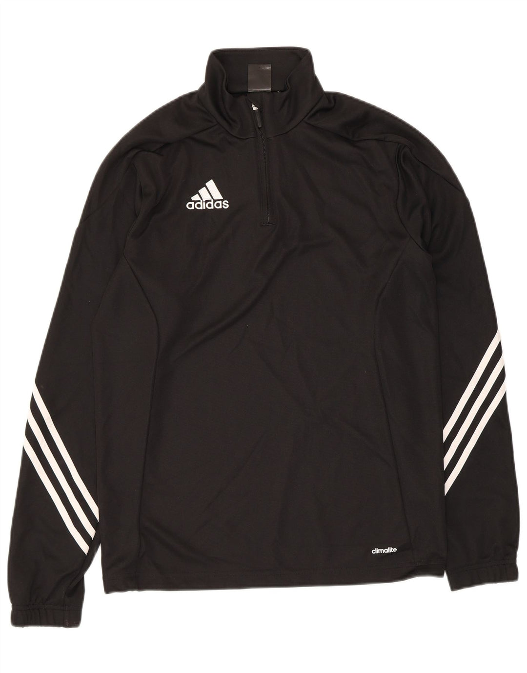 Adidas Mens Climalite Zip Neck Jersey Chándal Top Pequeño Poliéster Negro
