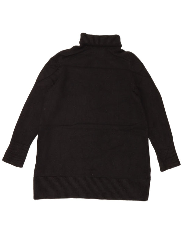 Zara Mujer Longline Oversize Roll Neck Jumper Sweater UK 10 Small Negro