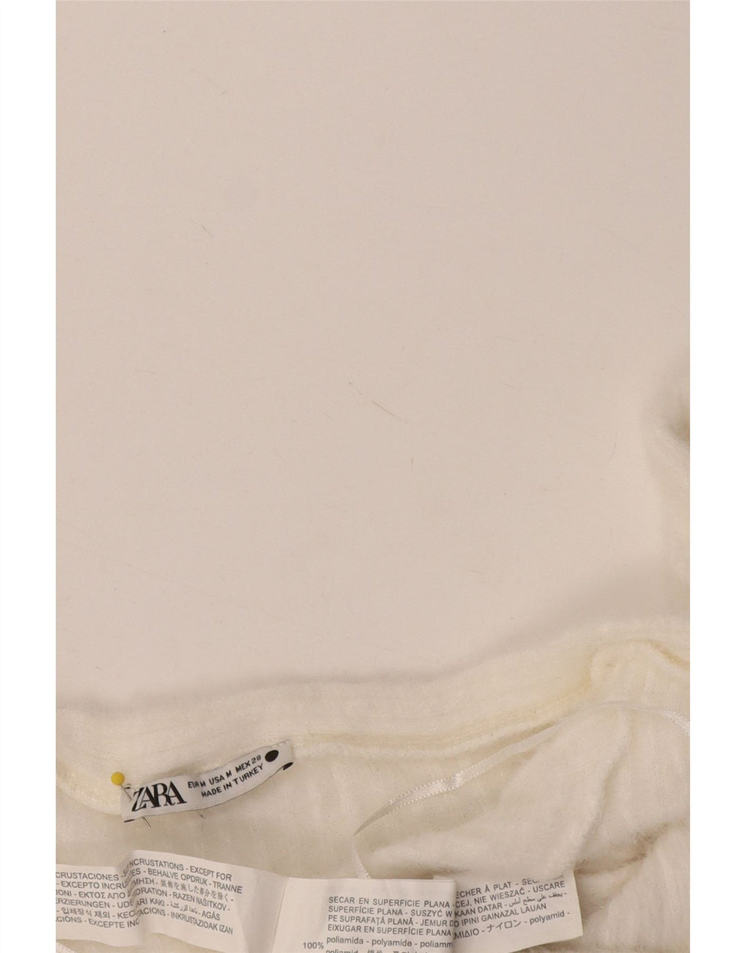 Zara Top Corto Con Hombros Descubiertos Para Mujer UK 40 Medio Blanco Poliamida