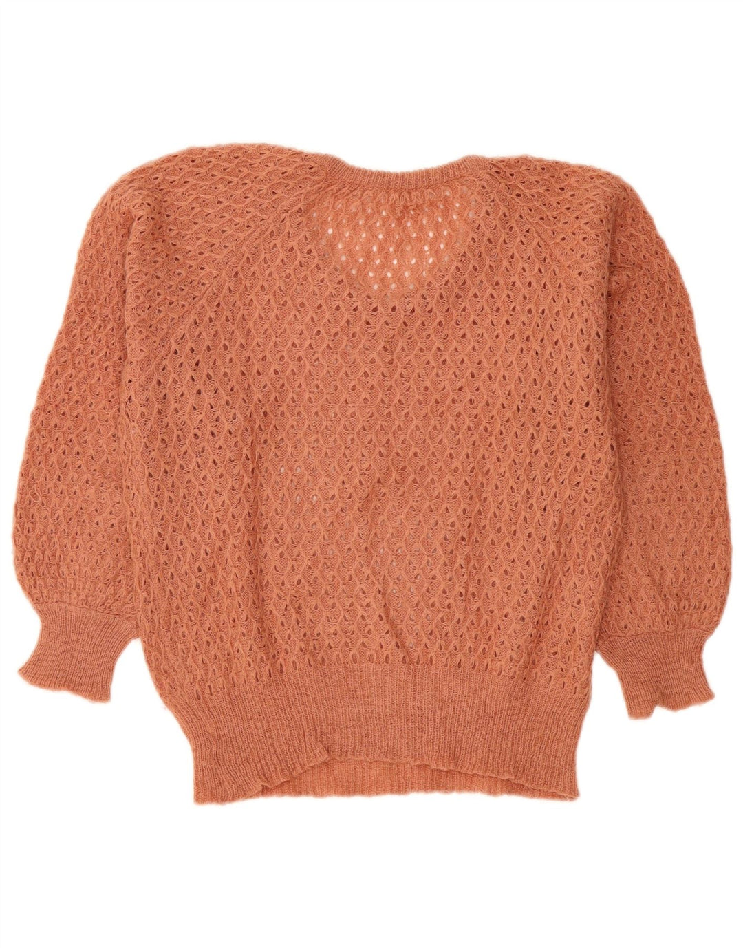 Vintage mujer V-cuello jersey suéter IT 42 marrón medio