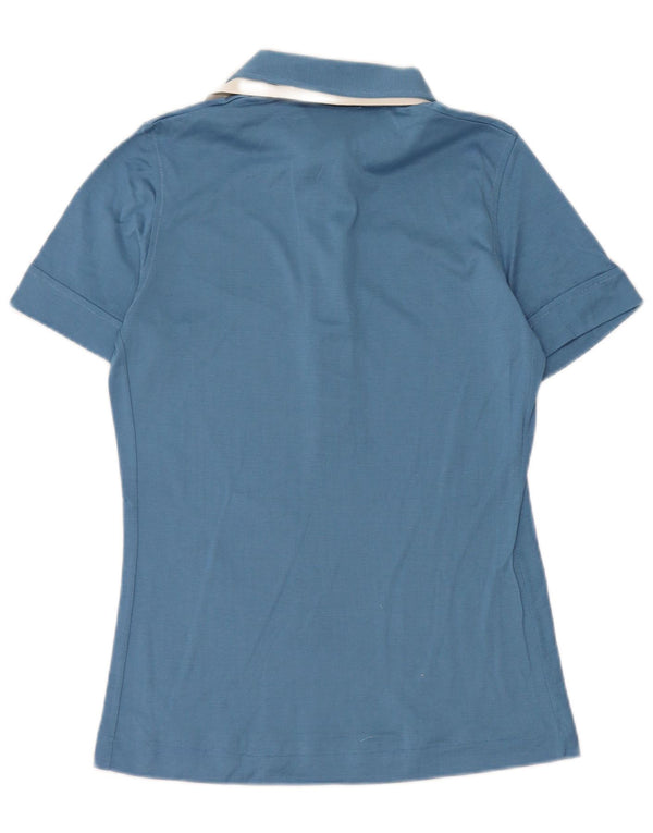 VINTAGE Polo de Mujer US 4 Pequeño Algodón Azul
