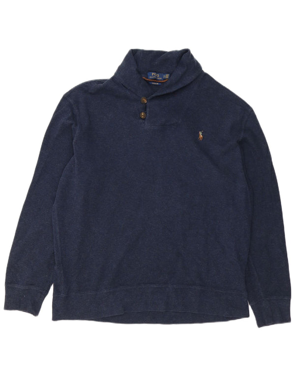 Polo Ralph Lauren - Jersey para hombre con cuello chal XL, algodón azul marino