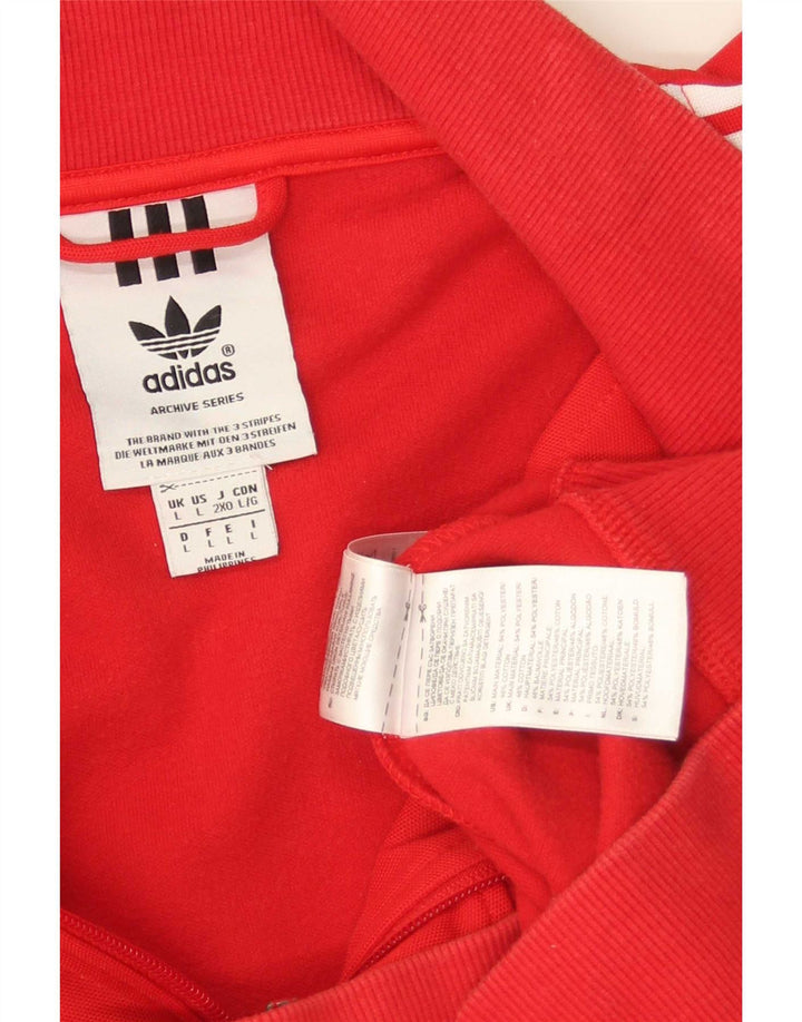 Adidas Mens Chándal Top Chaqueta Grande Rojo Poliéster