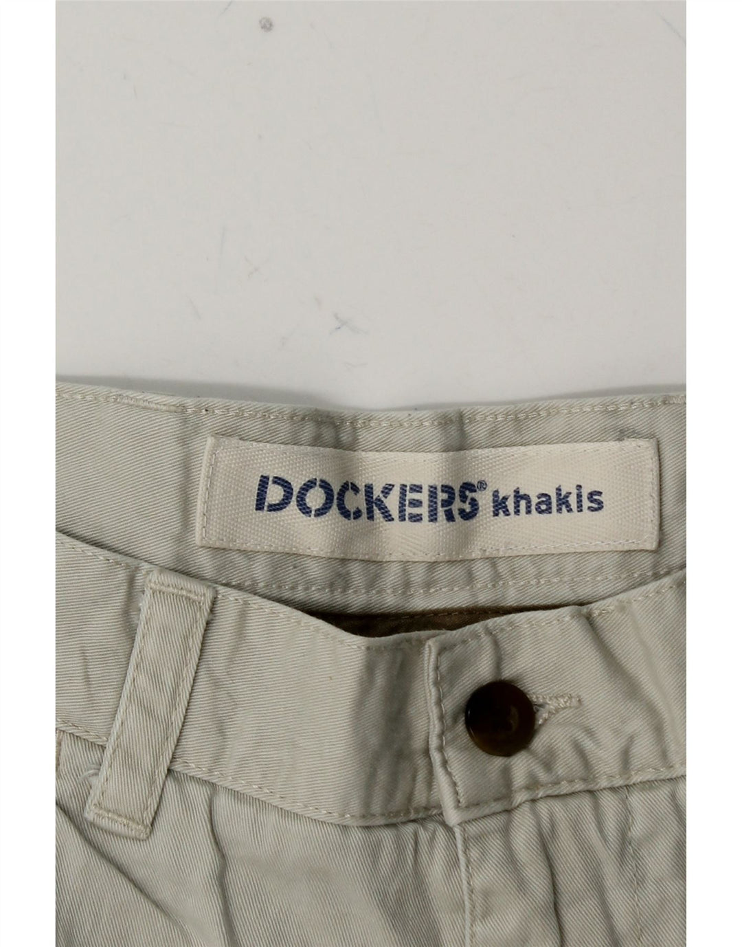 DOCKERS Pantalones cortos chinos caquis para hombre W34 Algodón azul grande
