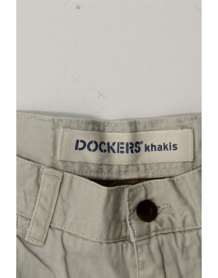 DOCKERS Pantalones cortos chinos caquis para hombre W34 Algodón azul grande