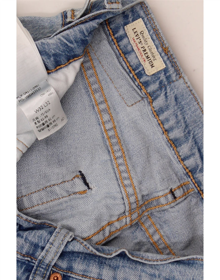 Vaqueros rectos desgastados para hombre Levi's W32 L32 Algodón azul
