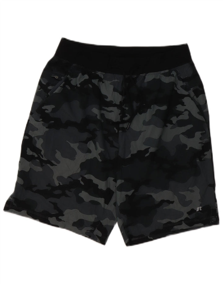 RUSSELL ATHLETIC Pantalones cortos deportivos para hombre Pequeño Gris Camuflaje Poliéster