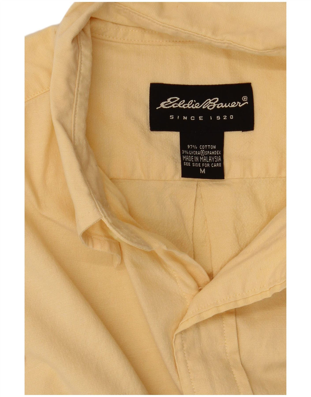 Eddie Bauer Camisa De Manga Corta Para Hombre Algodón Amarillo Medio