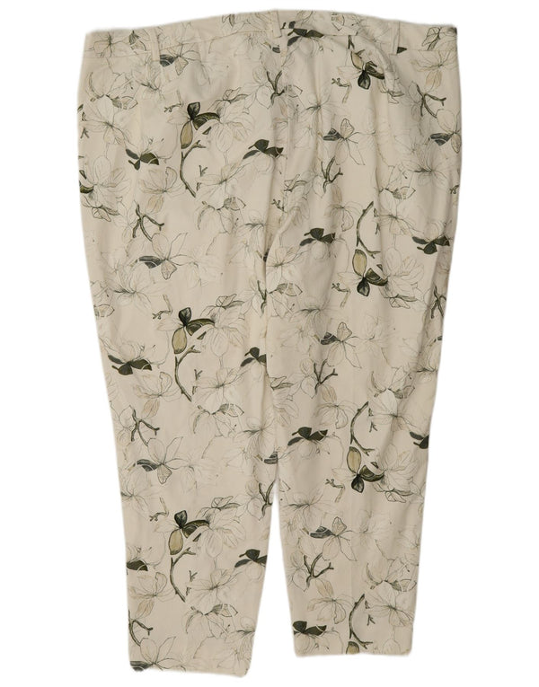 Marks & Spencer Pantalones de traje cortos para mujer UK 24 4XL W44 L26 Beige Floral