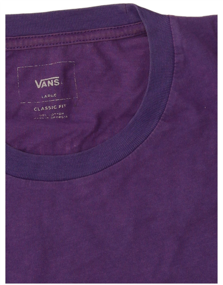 Vans Camiseta con gráfico de ajuste clásico para hombre Top grande de algodón morado