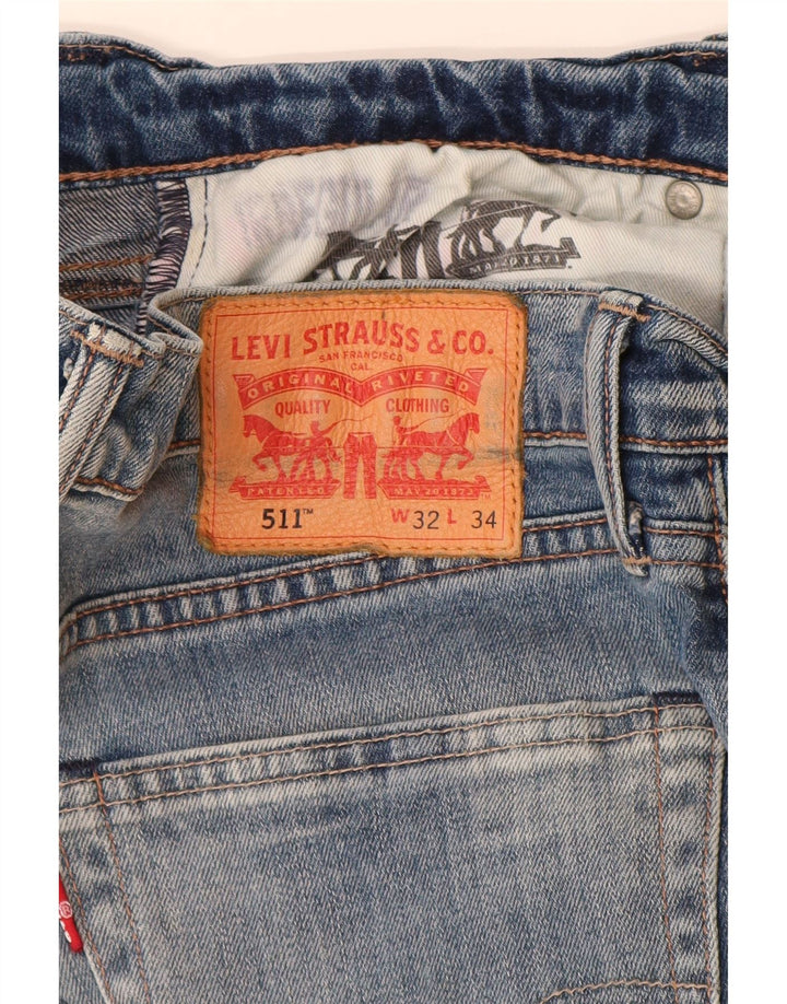 Levi's Hombre 511 Slim Jeans W32 L31 Algodón Azul