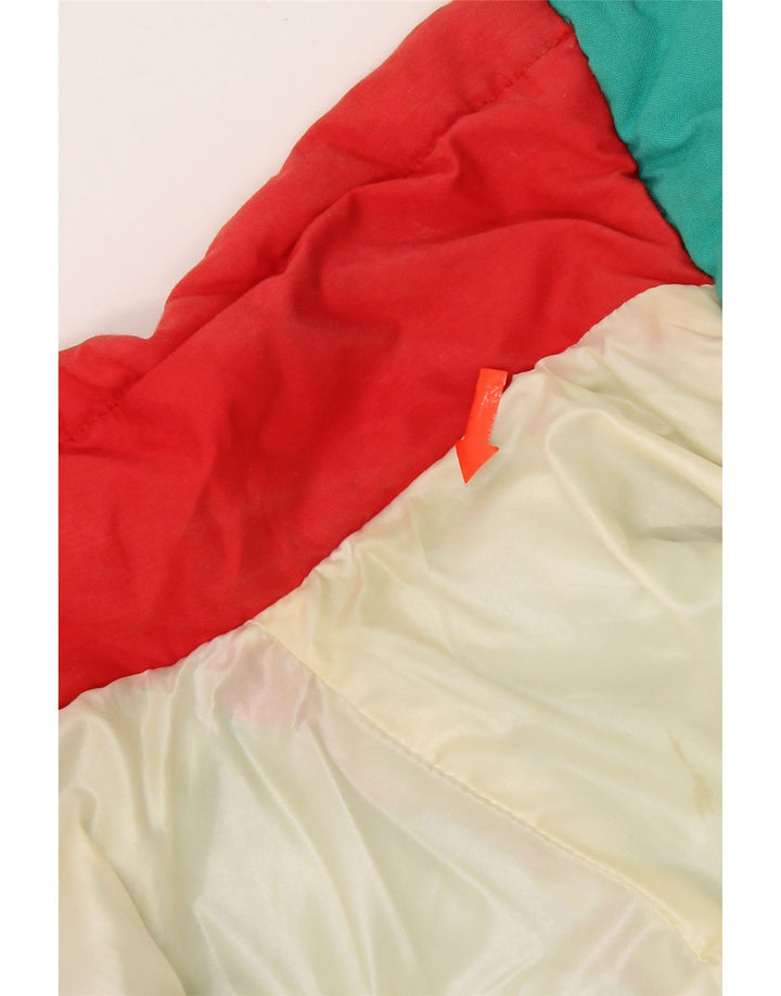 Chaqueta acolchada con capucha vintage para mujer IT 42 Bloque de color multicolor mediano