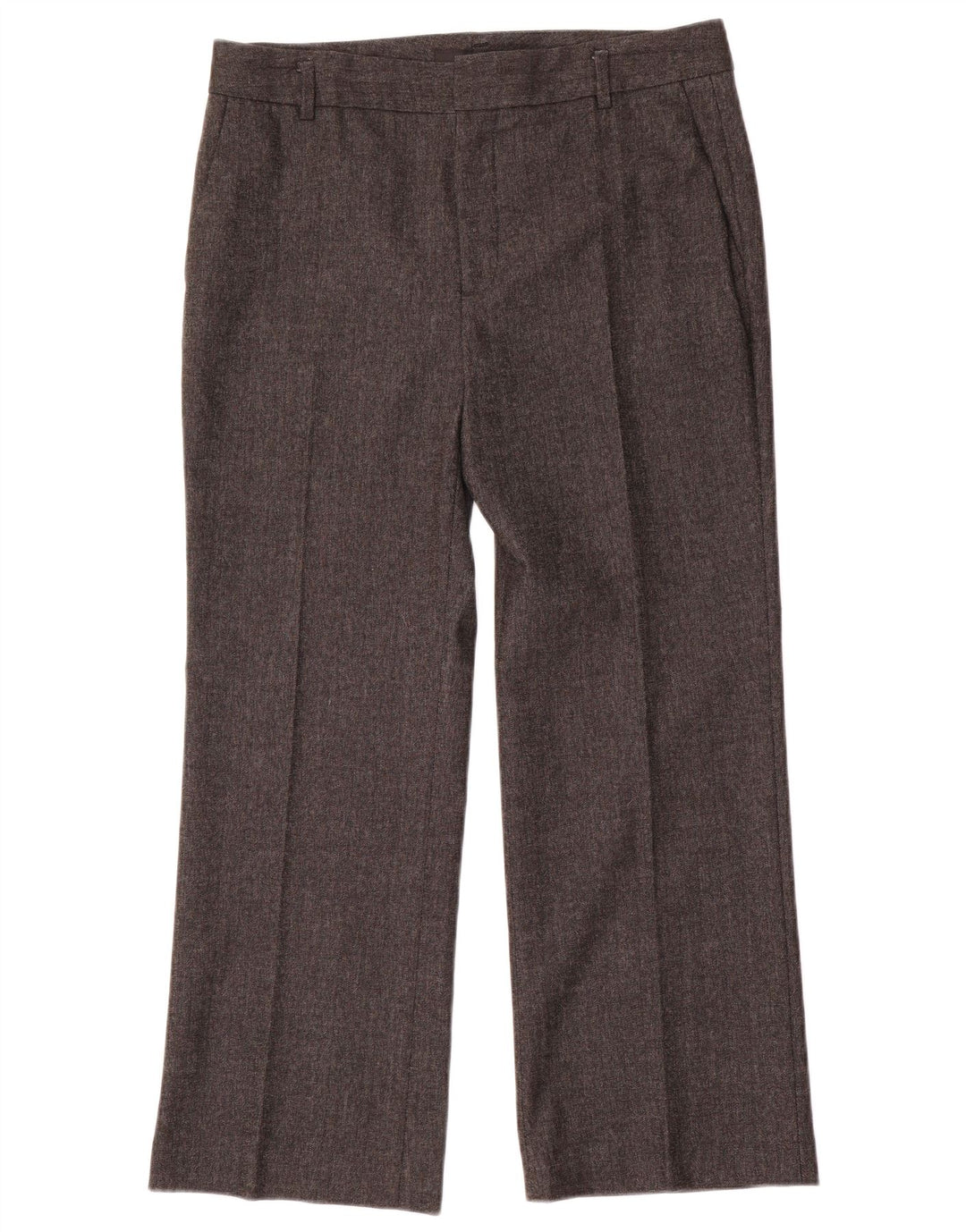 Zara Mujer Pantalón De Traje Recto EU 40 Medium W30 L27 Gris Espiga
