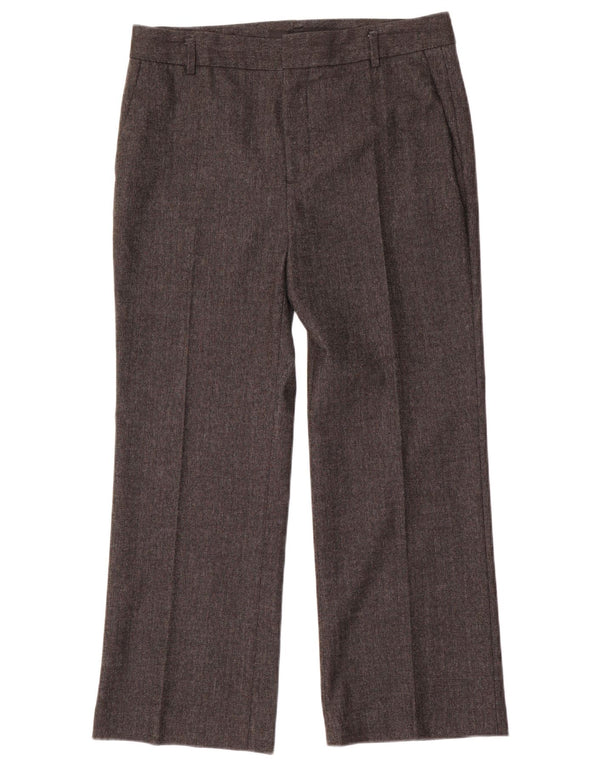 Zara Mujer Pantalón De Traje Recto EU 40 Medium W30 L27 Gris Espiga