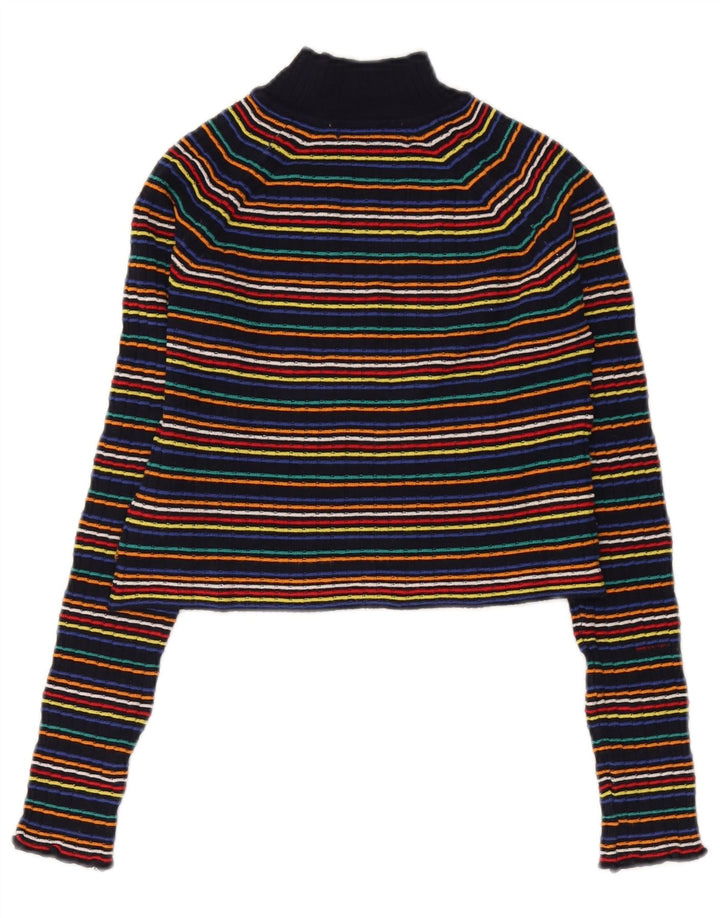 Zara - Jersey con cuello alto para mujer, talla M, multicolor, a rayas