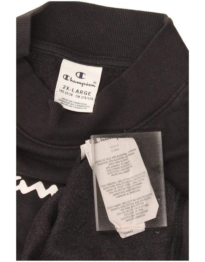 CHAMPION Sudadera gráfica para niños Jersey 15-16 años 2XL Algodón negro