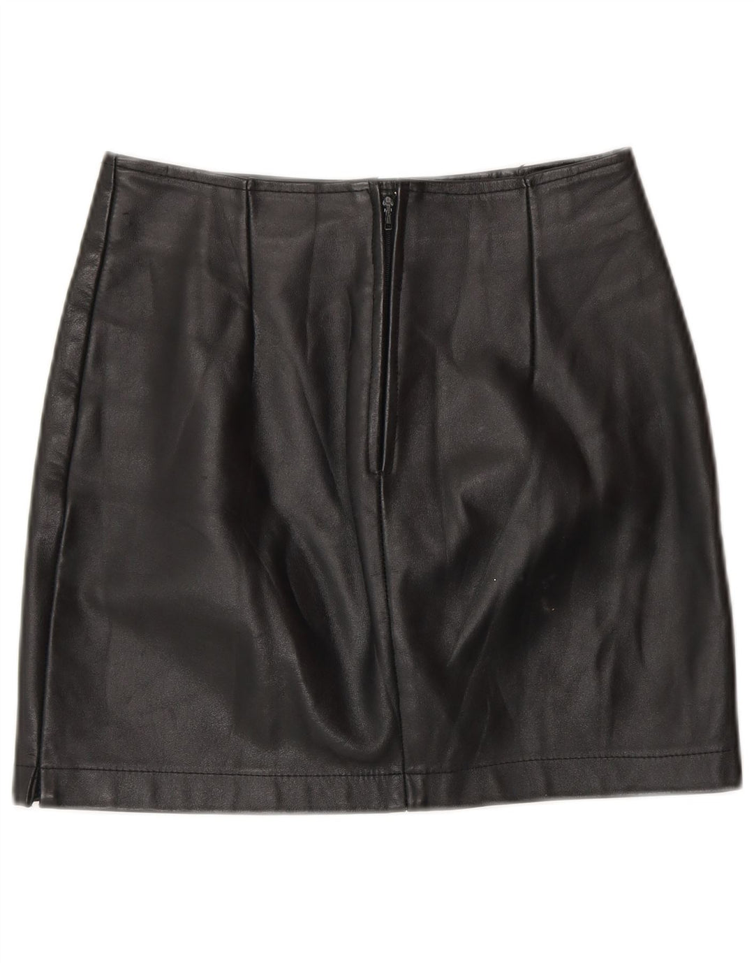 COLOMBUS Falda de cuero para mujer W26 Small Black Leather