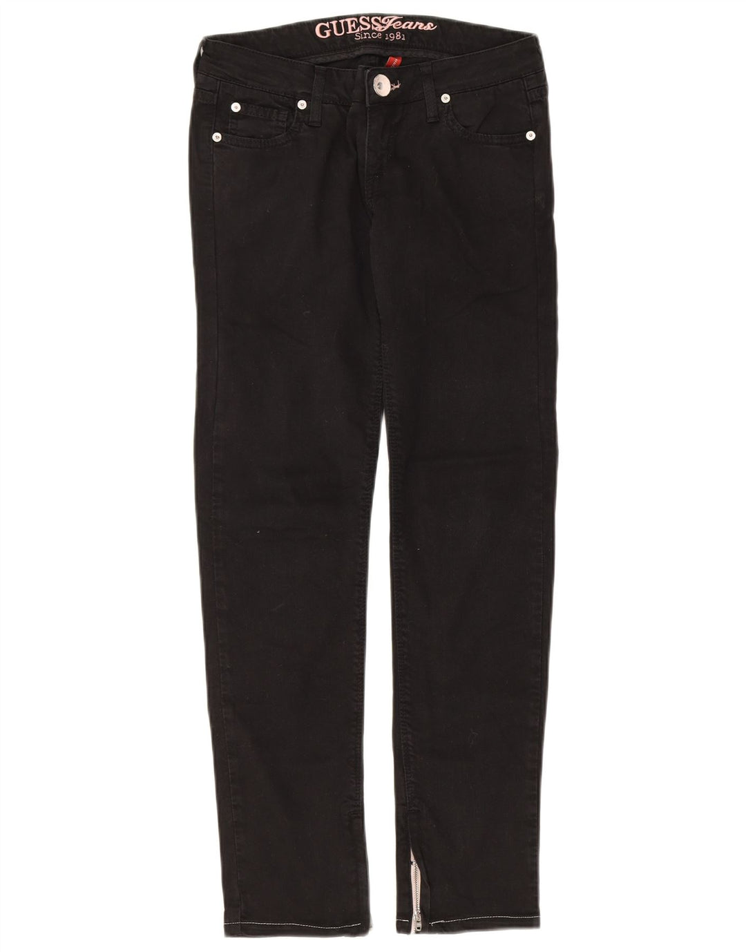 GUESS Vaqueros ajustados para mujer W26 L28 Algodón negro