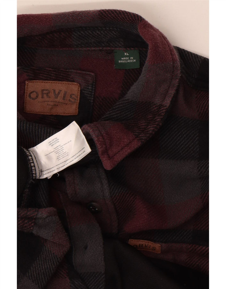 Camisa De Franela Orvis Hombre XL Algodón Cuadros Multicolor