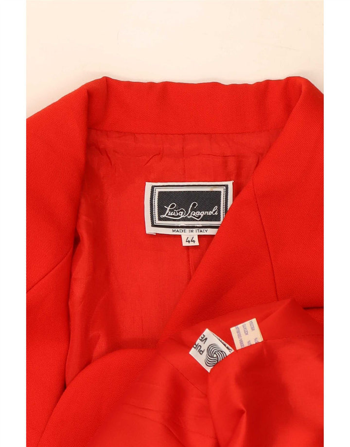 Luisa Spagnoli Chaqueta Blazer de Manga 3/4 con 2 Botones para Mujer IT 44 Rojo Mediano