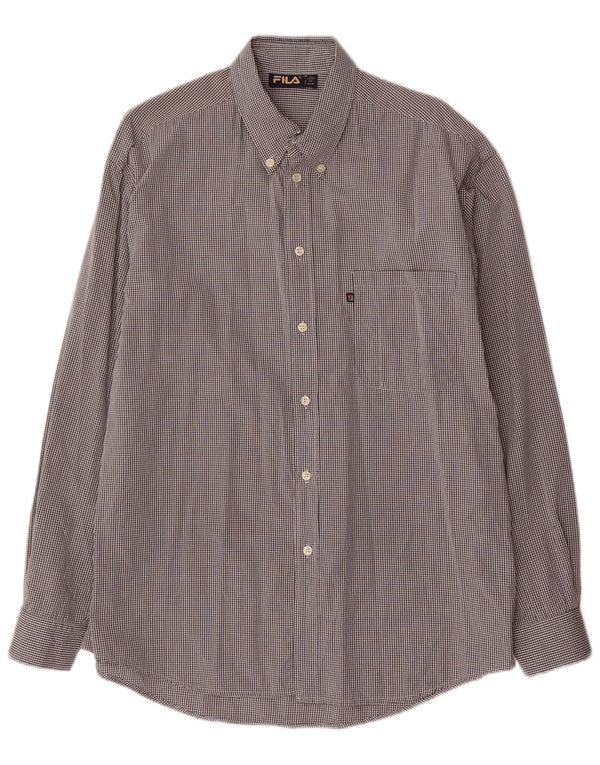 Camisa Fila Hombre Large Grey Check