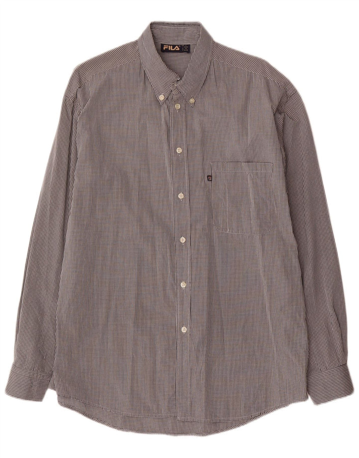Camisa Fila Hombre Large Grey Check