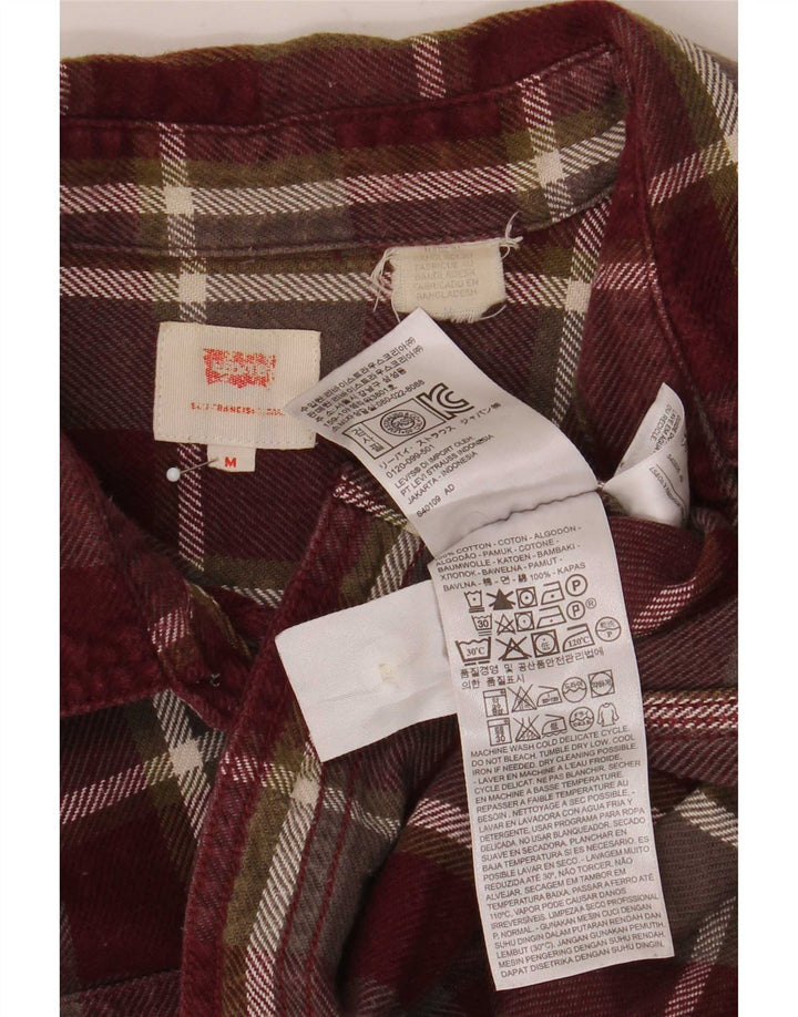 Levi's Hombre Camisa De Franela De Algodón A Cuadros Burdeos Medio