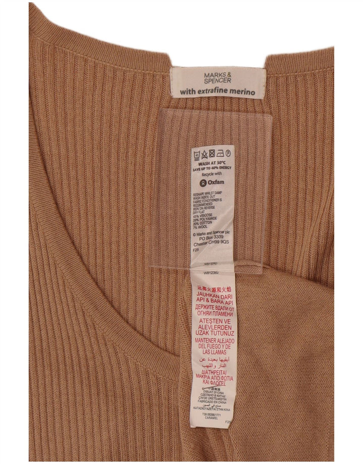 Marks & Spencer Vestido tipo jersey para mujer UK 44 Viscosa beige medio