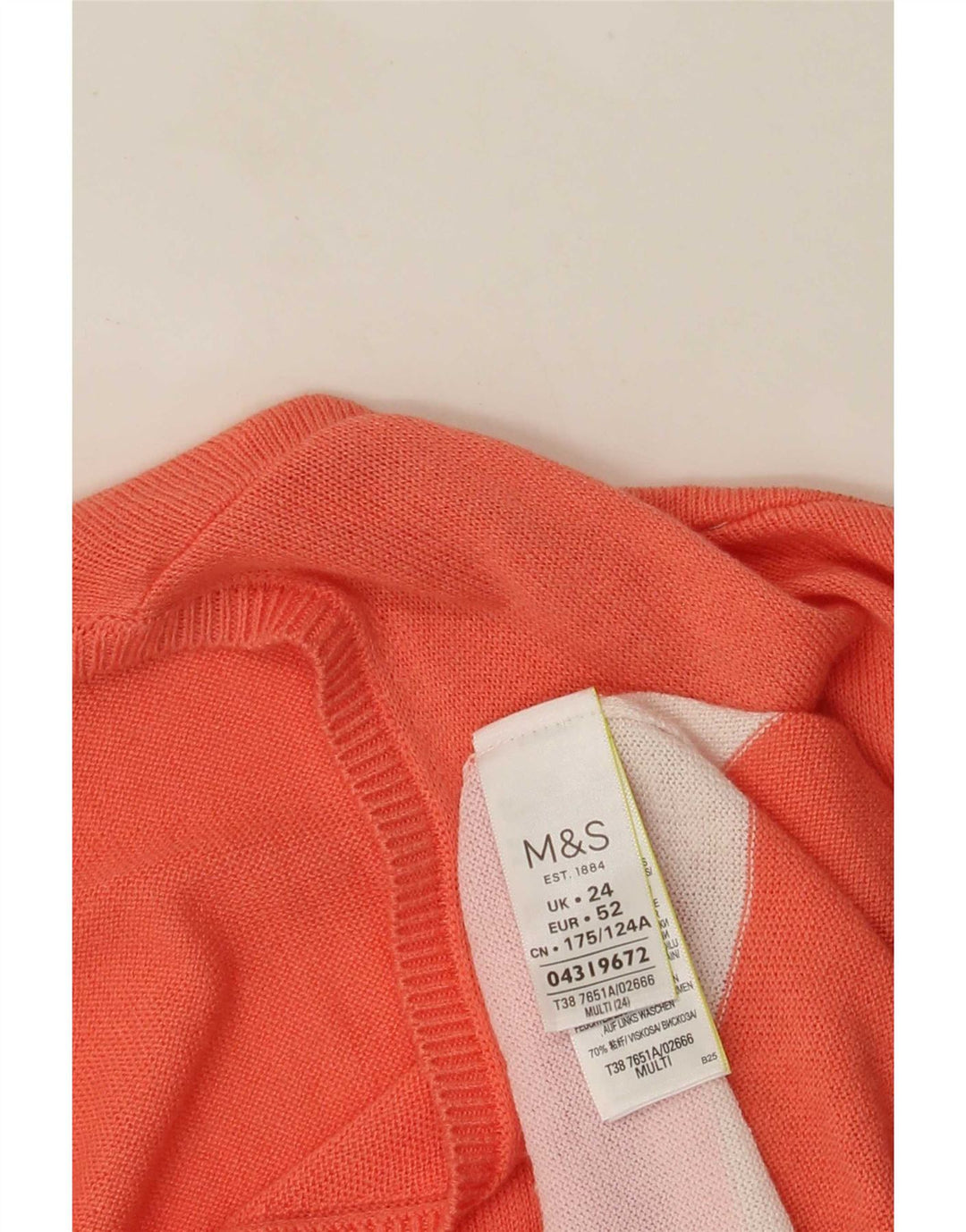 Marks & Spencer Suéter con Cuello en V para Mujer UK 24 4XL Multicolor