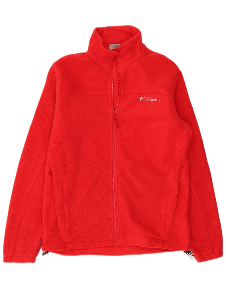COLUMBIA Mens Interchange Fleece Jacket UK 36 Small Red Polyester