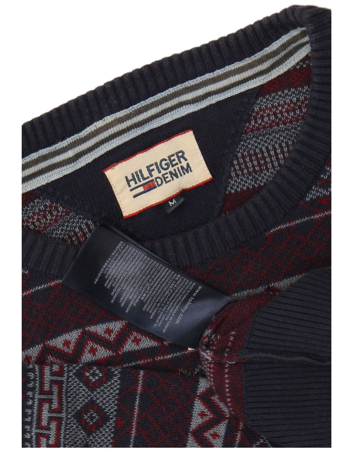 TOMMY HILFIGER Suéter tipo jersey con cuello redondo para hombre Azul marino mediano Fair Isle