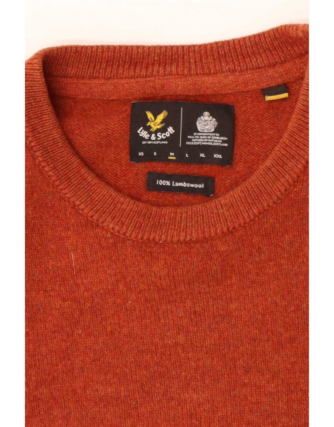 Lyle & Scott Jersey Suelto con Cuello Redondo para Hombre Naranja Mediano