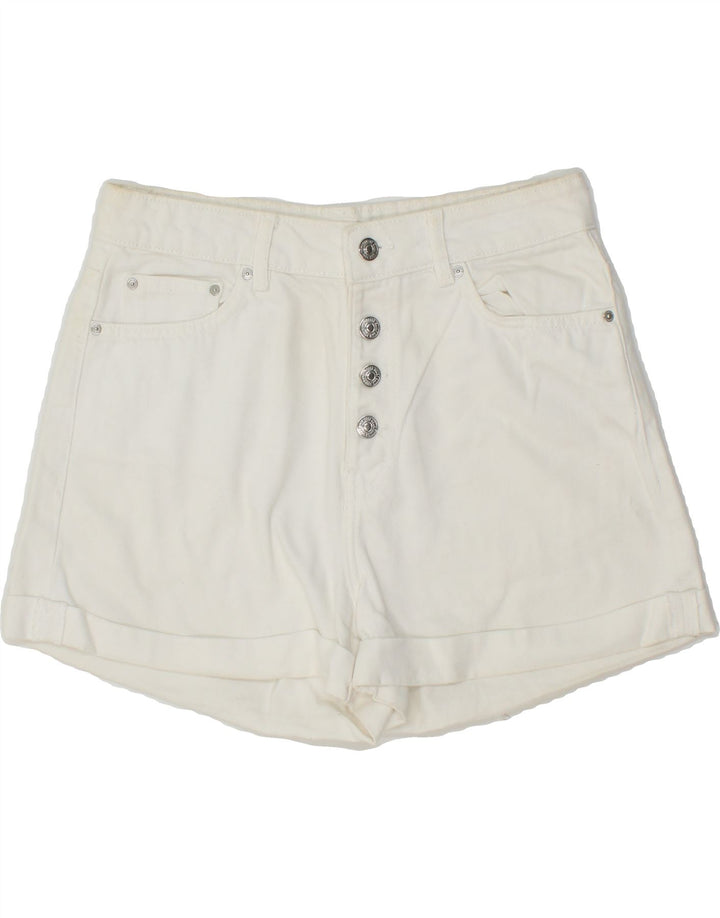 MNG Womens Denim Shorts EU 38 Medium W30  White Cotton Vintage MNG and Second-Hand MNG from Messina Hembry 