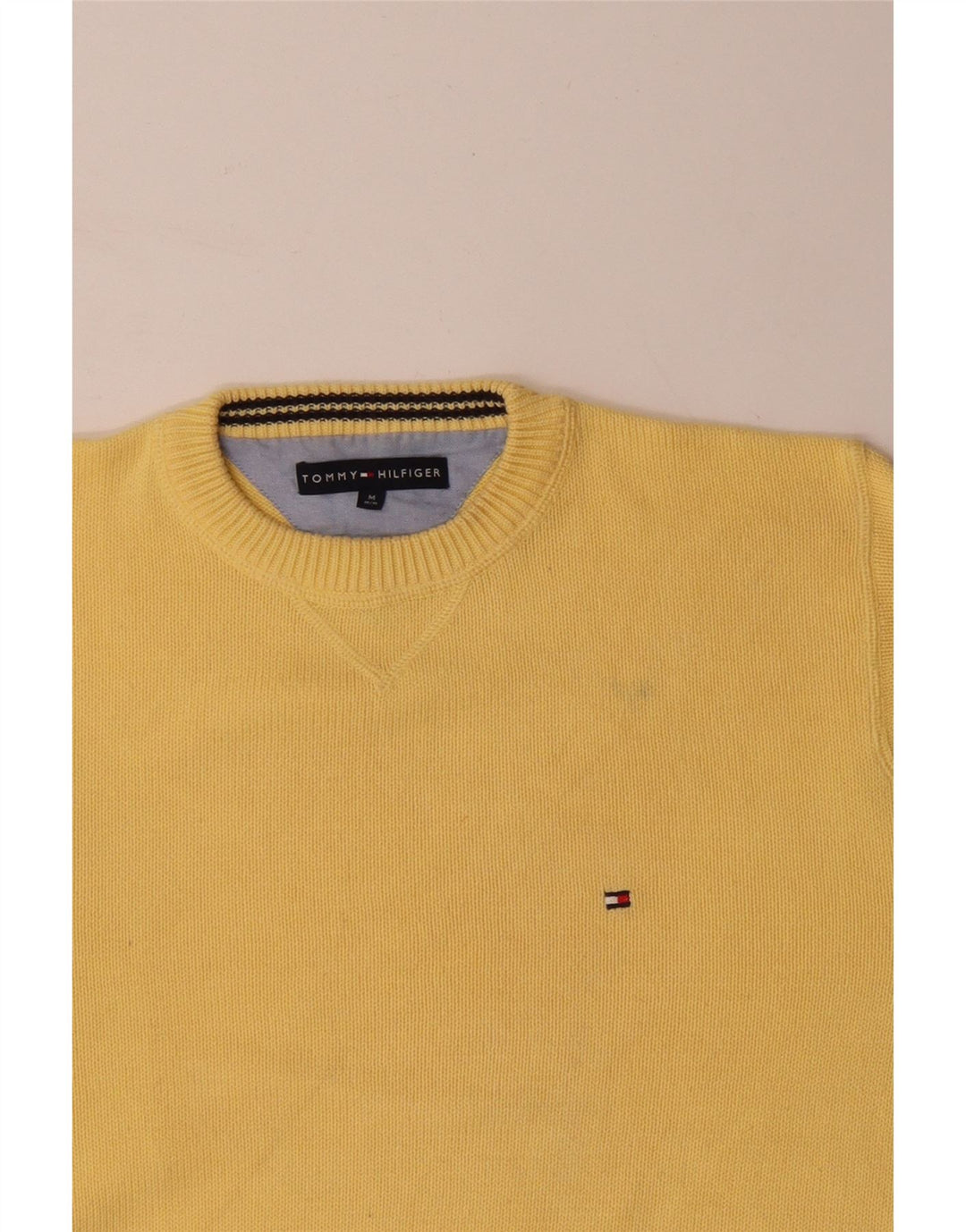 TOMMY HILFIGER Jersey De Cuello Redondo Para Hombre Algodón Amarillo Medio