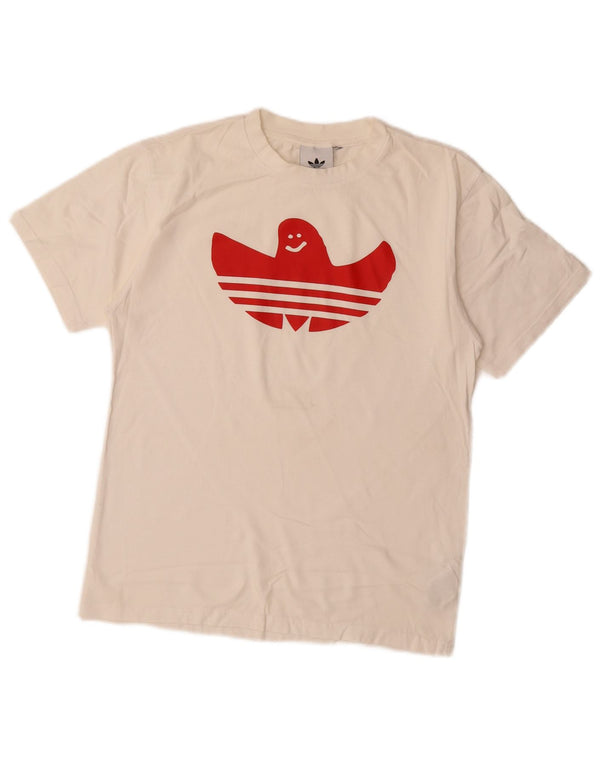 Adidas - Camiseta gráfica para hombre, talla pequeña, color blanco