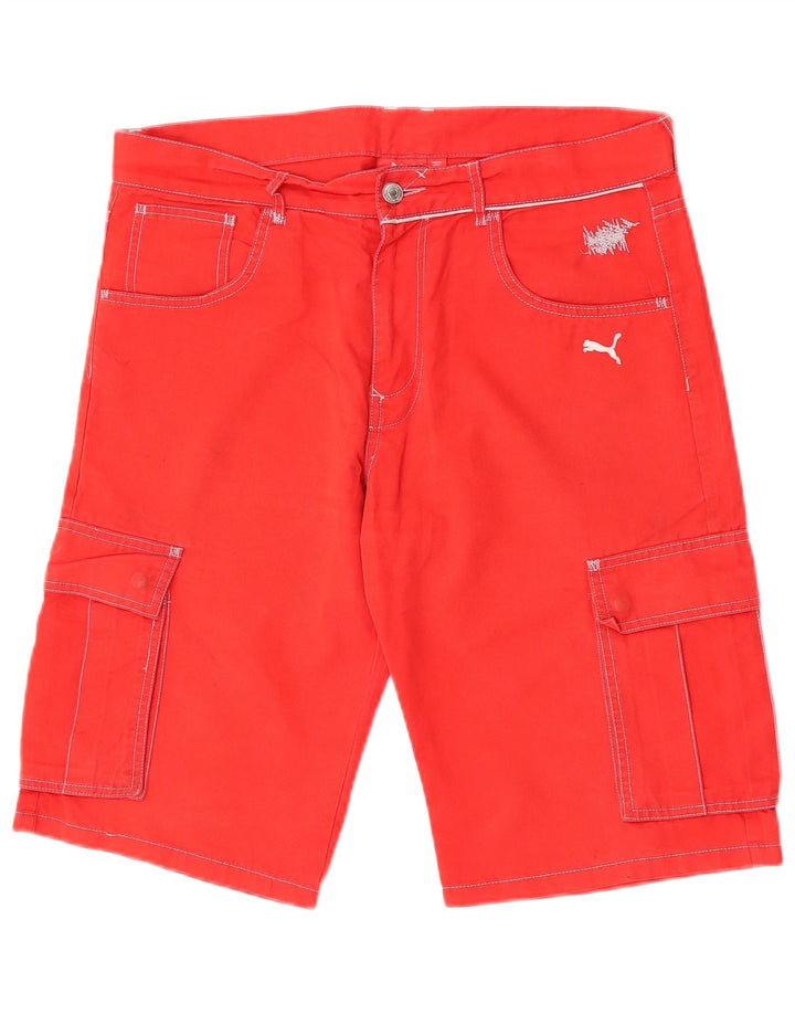 Puma Pantalones cortos cargo para hombre W34 Algodón rojo grande
