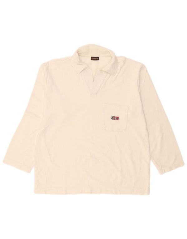 Napapijri Polo Manga Larga Hombre XL Blanco Algodón