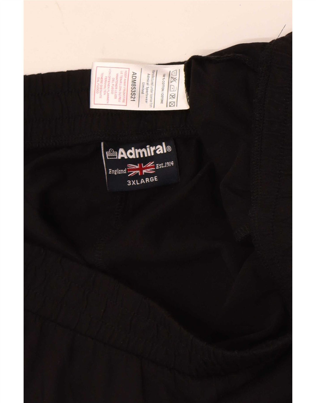 Admiral Pantalones cortos deportivos para hombre 3XL Algodón negro