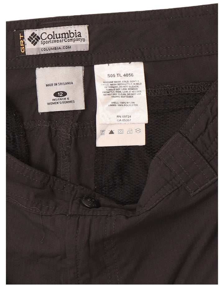 COLUMBIA Pantalones cortos cargo para mujer US 12 Large W32 Nylon negro