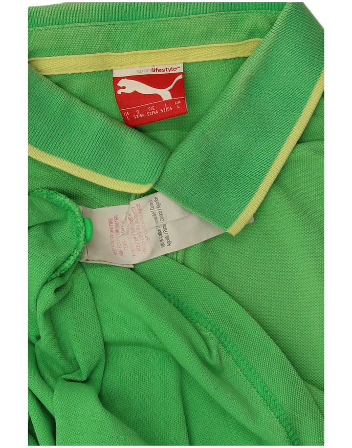 PUMA Polo para hombre de algodón verde grande