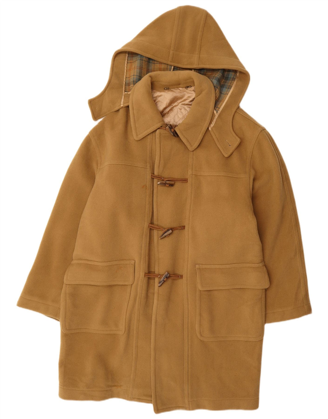 VINTAGE Trenca con capucha para hombre IT 52 XL Lana beige