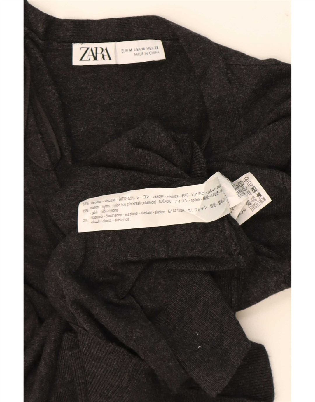 Zara Mujer Cárdigan Suéter UK 42 Viscosa Gris Medio
