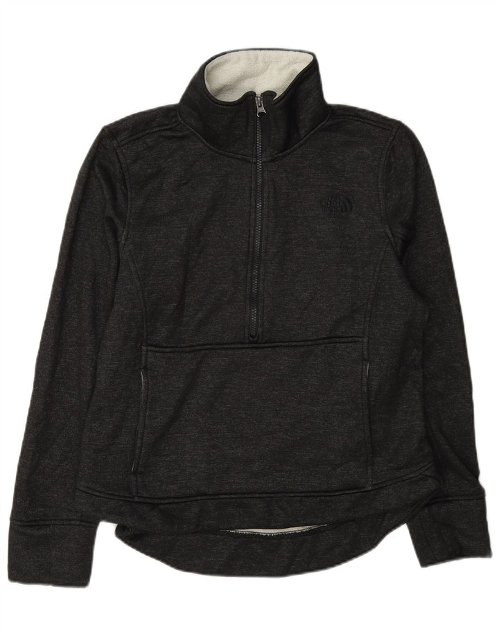 The North Face Sudadera con cuello y cremallera para mujer, talla 44, color gris medio