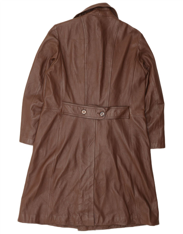 VINTAGE Abrigo de cuero para hombre Reino Unido 38 Cuero marrón medio