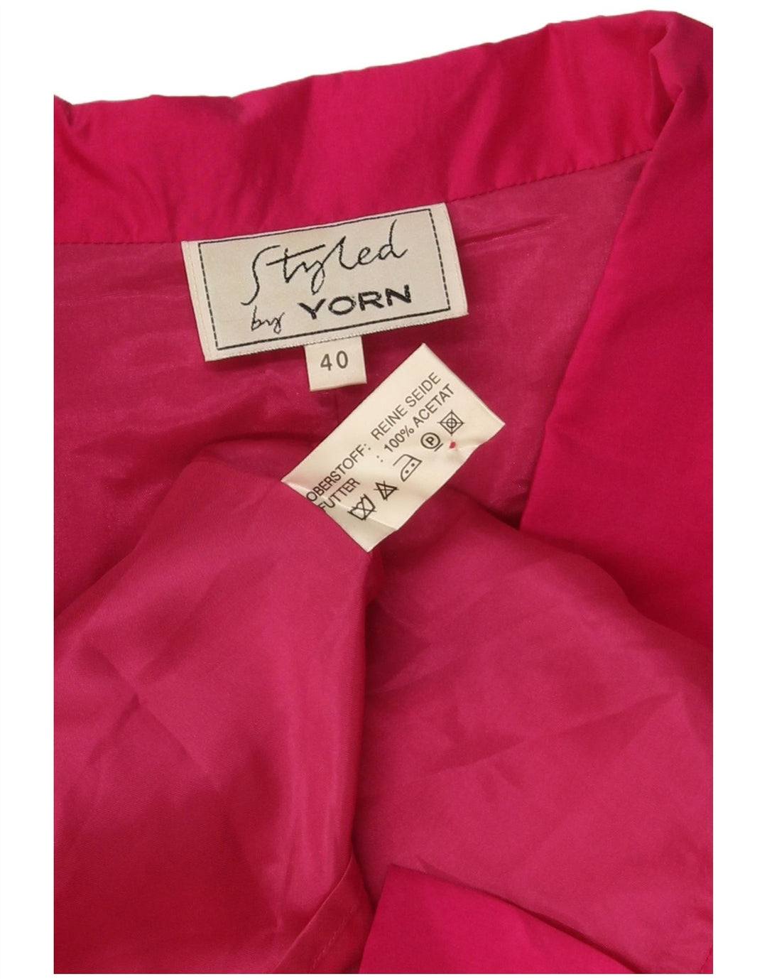 Yorn Chaqueta Blazer De 1 Botón Para Mujer EU 40 Seda Rosa Mediana