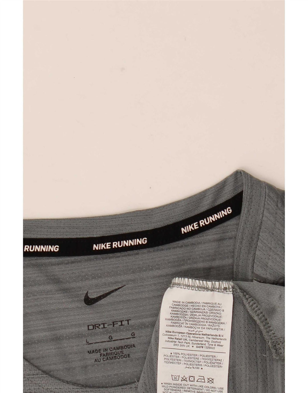 Camiseta Nike Dri Fit para hombre Top poliéster gris grande