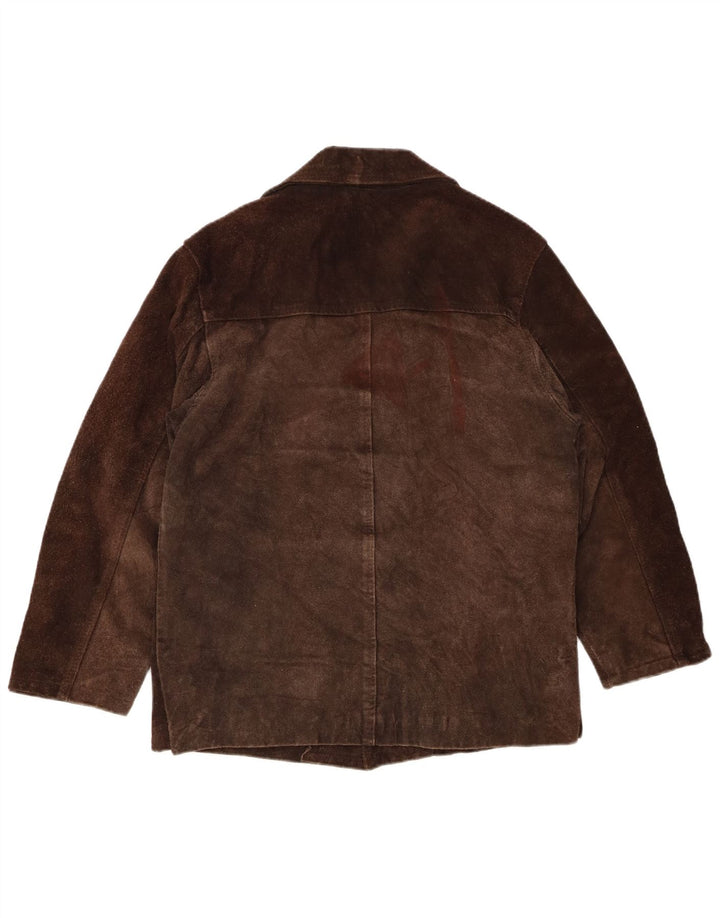 Vintage hombres ante chaqueta Reino Unido 38 marrón medio