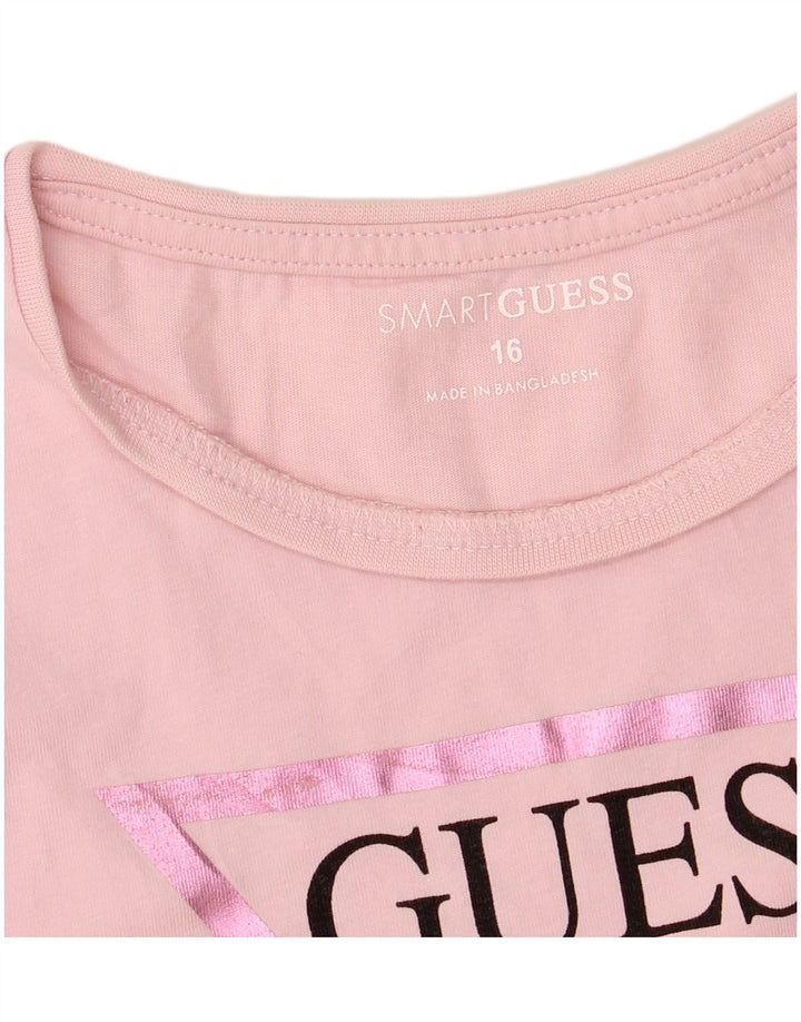 GUESS Camiseta gráfica para niña 15-16 años Rosa